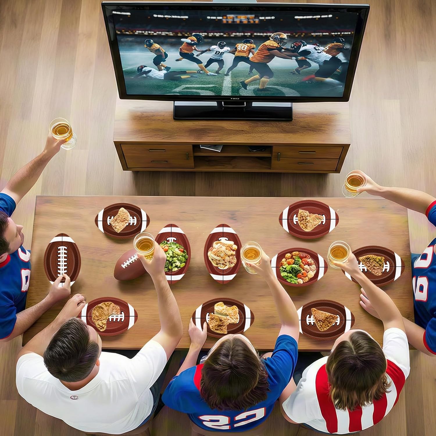 Thumbnail 5 de Football Plates 24-Pack 9.4x6.2 inch 🏈