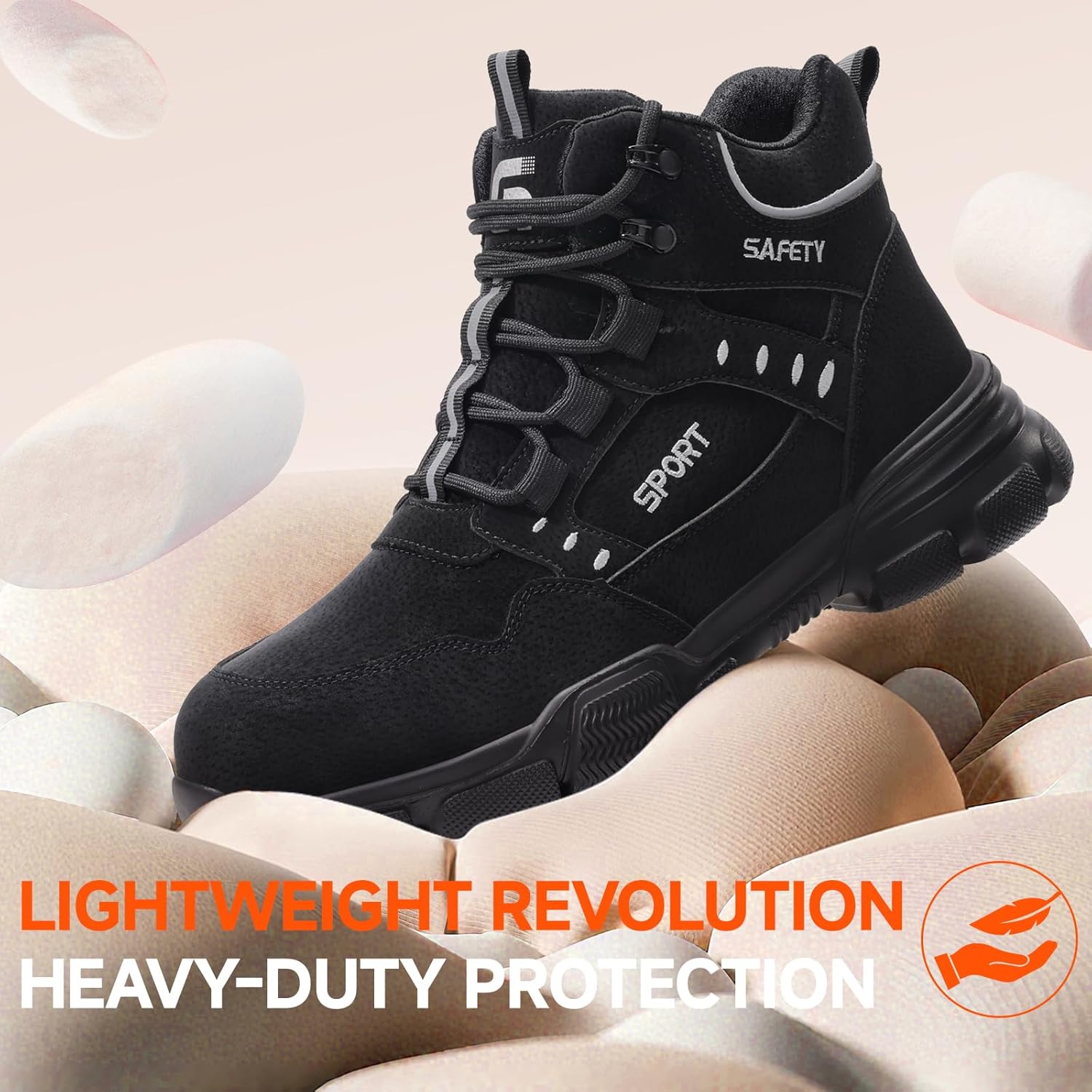 Detalle 2 de GUYISA PRO steel toe cap safety boots with Kevlar midsole – lightweight puncture-resistant work footwear