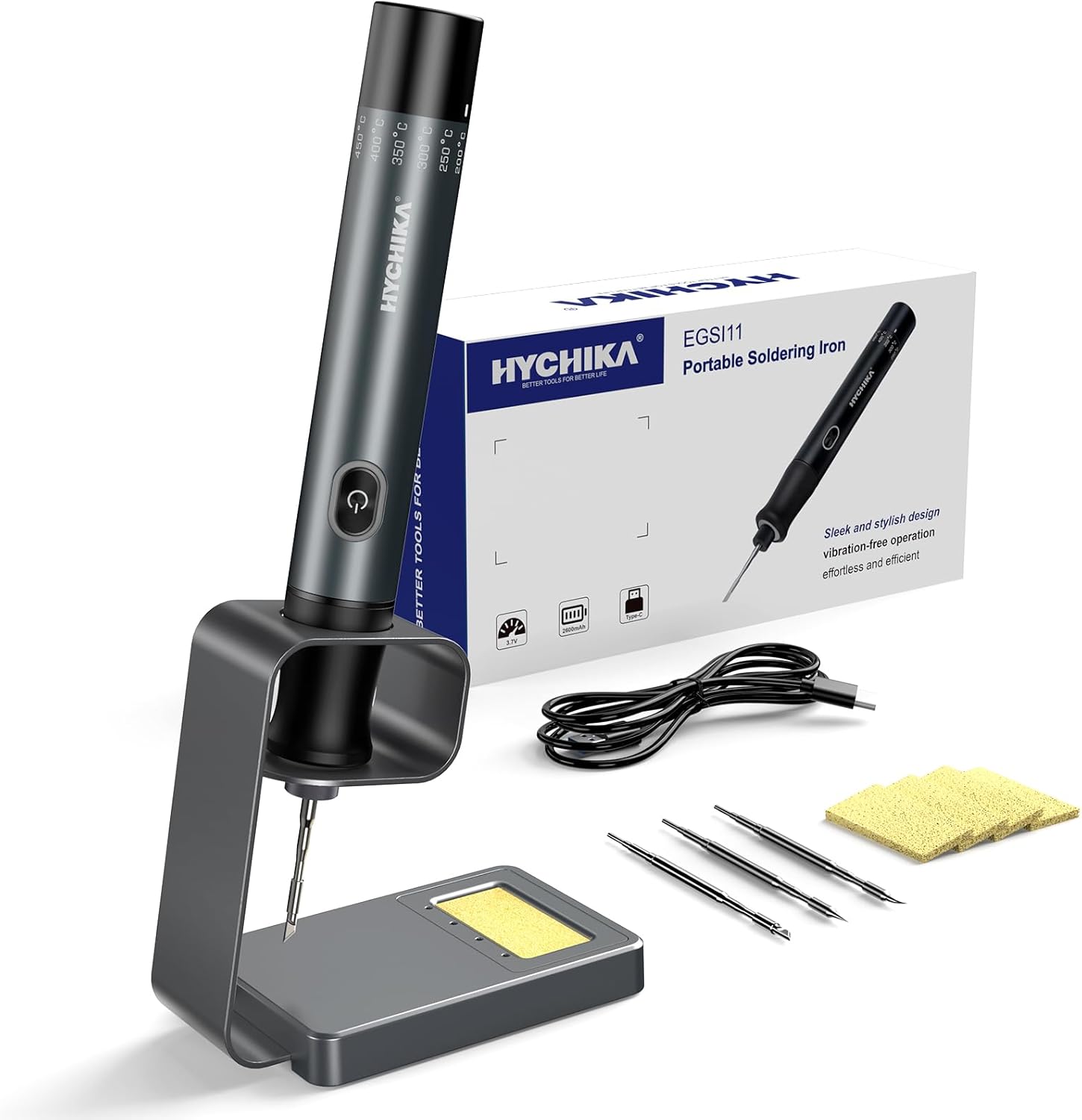 Detalle de HYCHIKA Fer à Souder sans Fil avec Batterie 2600 mAh – Précision et mobilité pour l’électronique et le bricolage