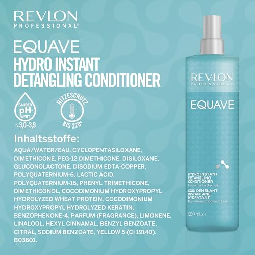 Detalle de REVLON Professional Equave Hydro Instant Detangling Conditioner 500 ml – Leave-in Sprühconditioner für normales bis trockenes Haar