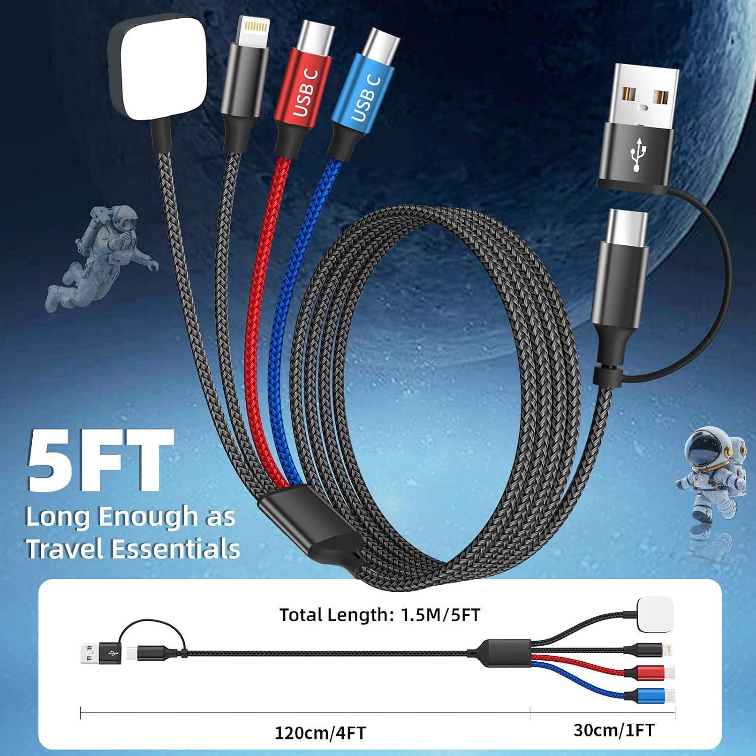 Thumbnail 6 de MPATIBY Dual Type-C 5FT Multi Charging Cable