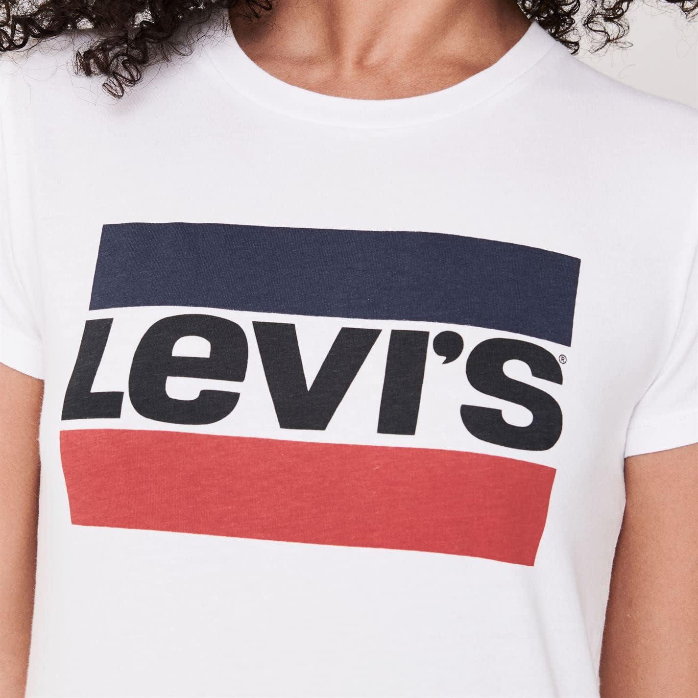 Detalle 2 de Levi's Perfect Tee Benitoite Cloud Dancer STRI T-Shirt Donna