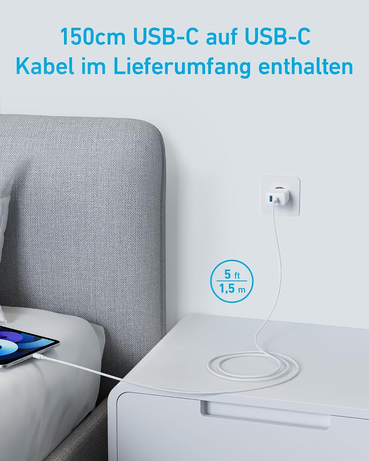 Thumbnail 2 de Anker 20W USB-C Ladegerät (2-Port) | PD Schnellladegerät mit USB-C und USB-A