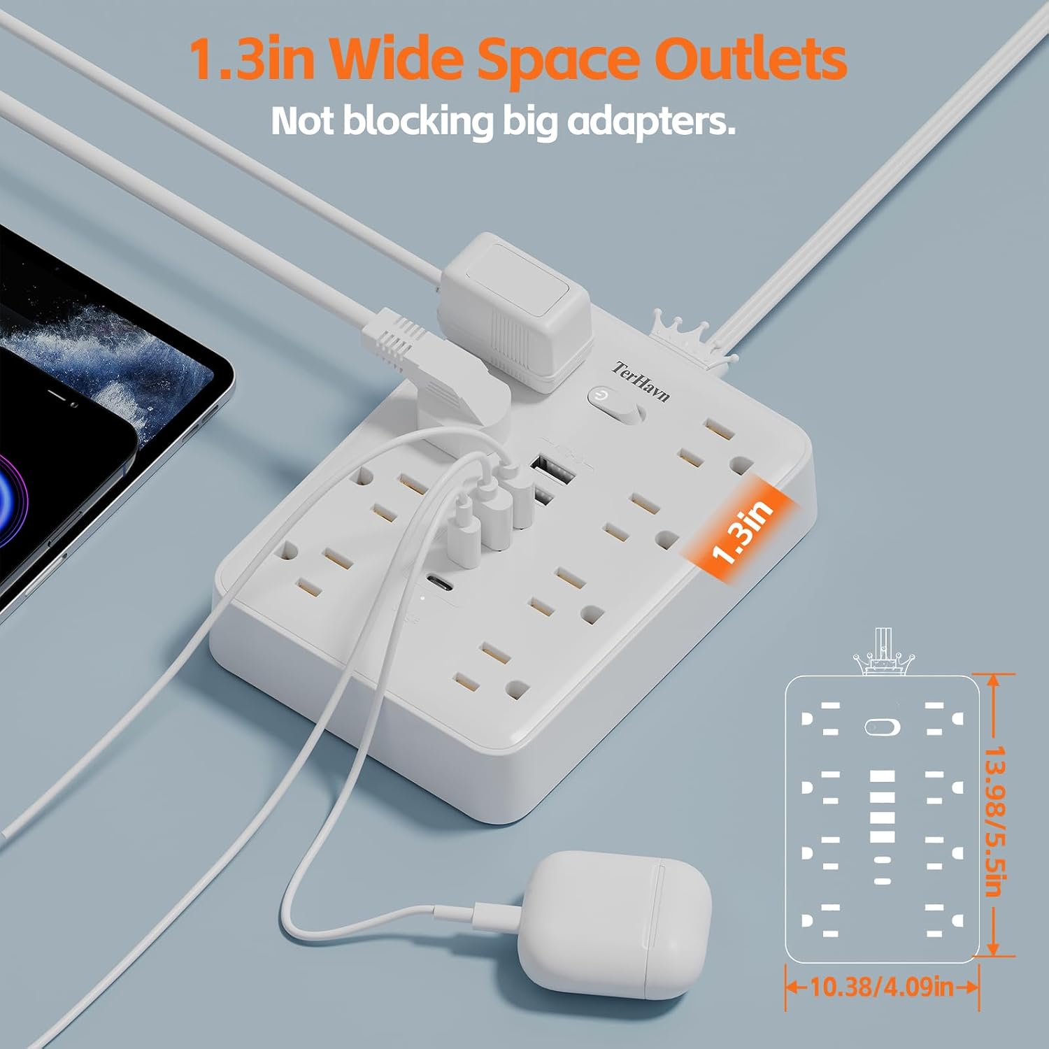 Detalle 2 de Surge Protector Power Strip, 5-Foot Cord