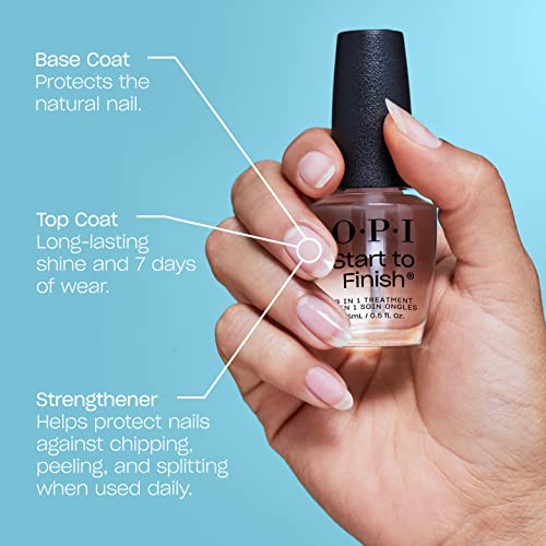 Detalle 2 de OPI Start to Finish 3-in-1 Nail Polish Treatment: Base Coat, Top Coat, and Strengthener