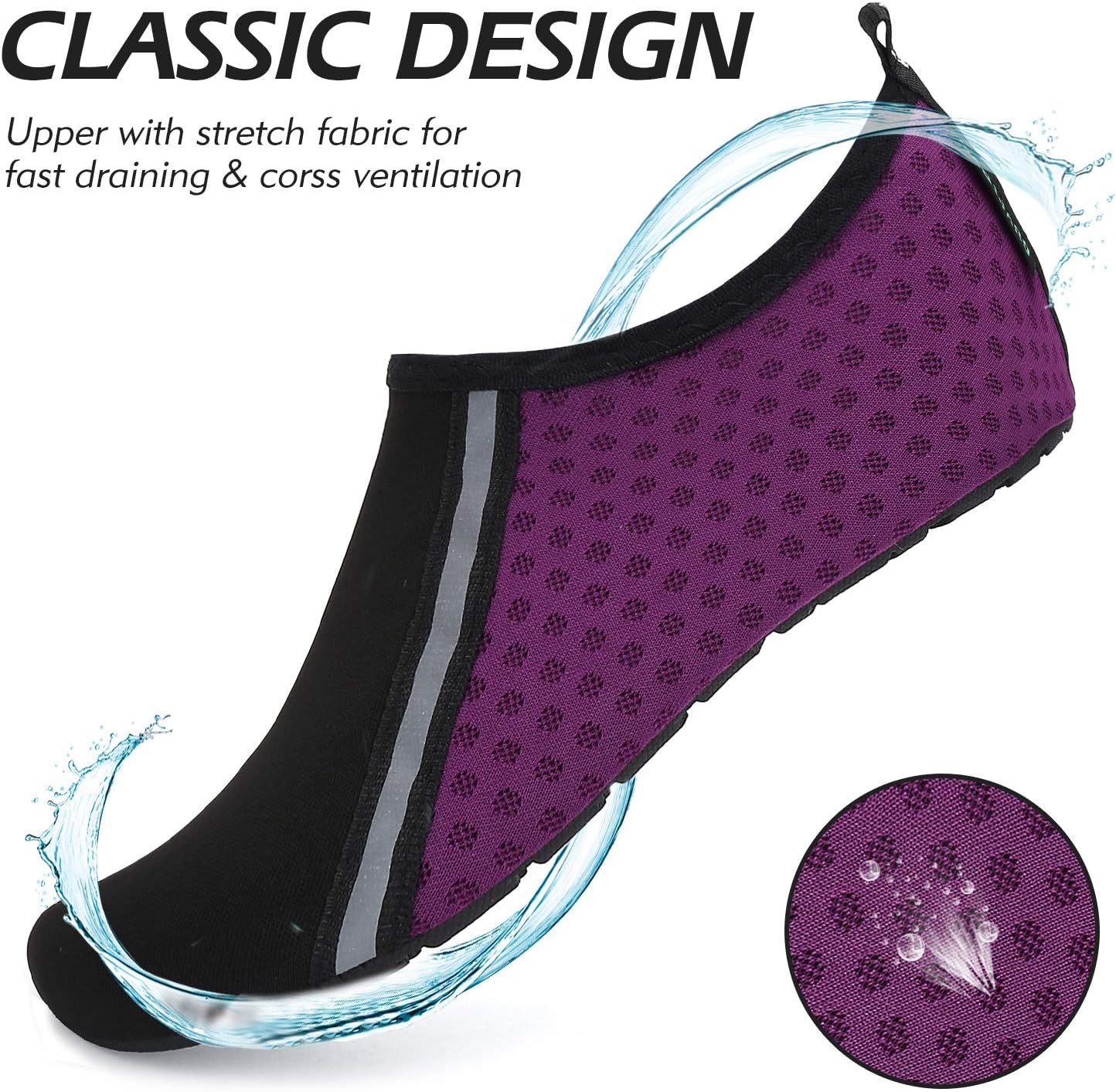 Thumbnail 2 de SAGUARO Unisex Badeschuhe Schwimmschuhe (EU 37–47) – schnell trocknende Aqua-Wasserschuhe