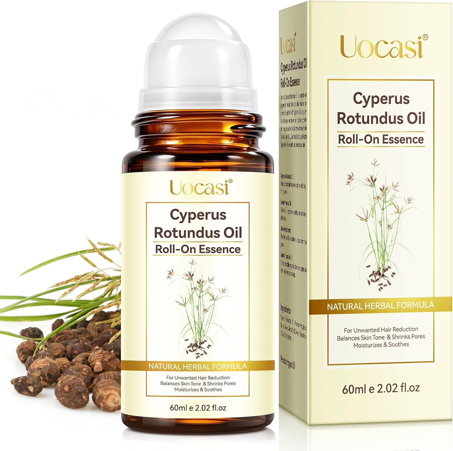 Detalle de Uocasi Cyperus Rotundus Oil Roller Ball 2.02 Fl Oz