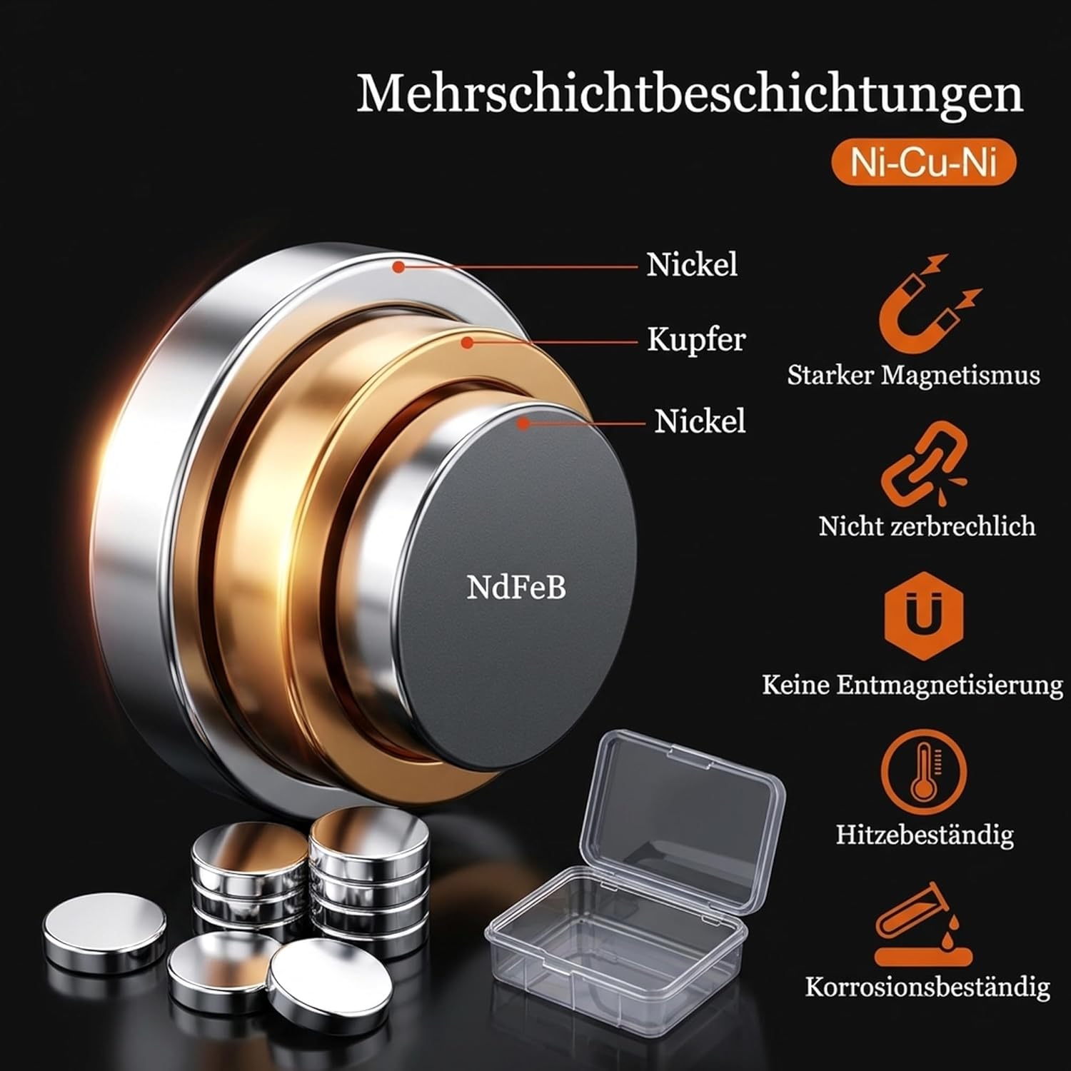 Thumbnail 3 de Amzrole Neodym-Magnete 8×2 mm, 100 Stück