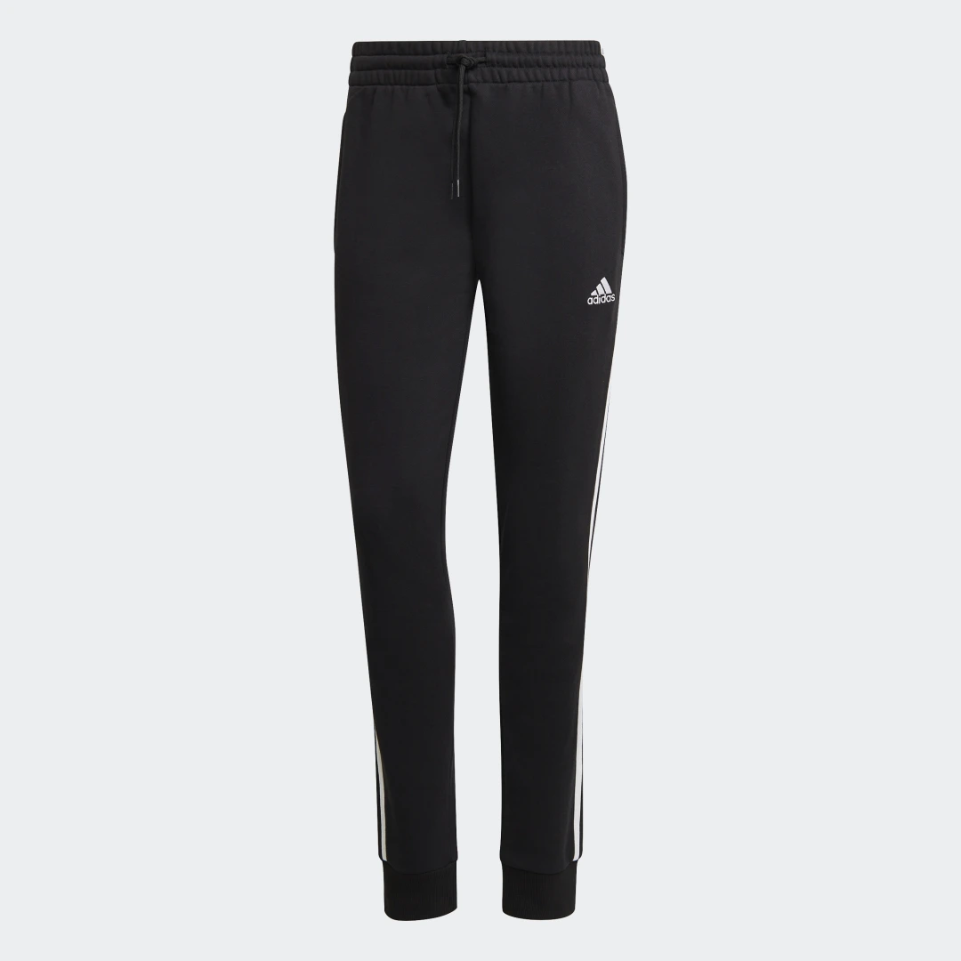 Detalle de Pantalón Essentials French Terry Cuffed 3 Bandas de Adidas — negro