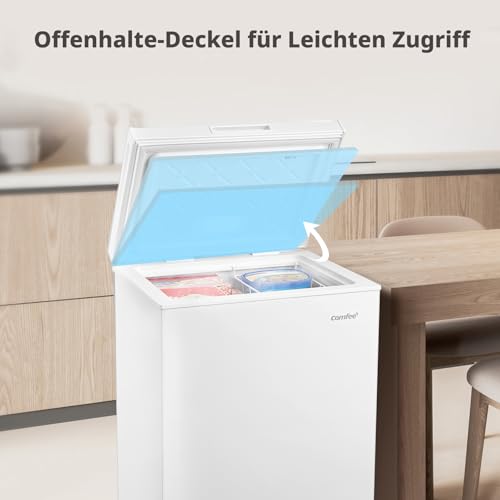 Detalle de Comfee 198L Gefriertruhe – Freistehend, leiser Inverter-Kühlkomfort
