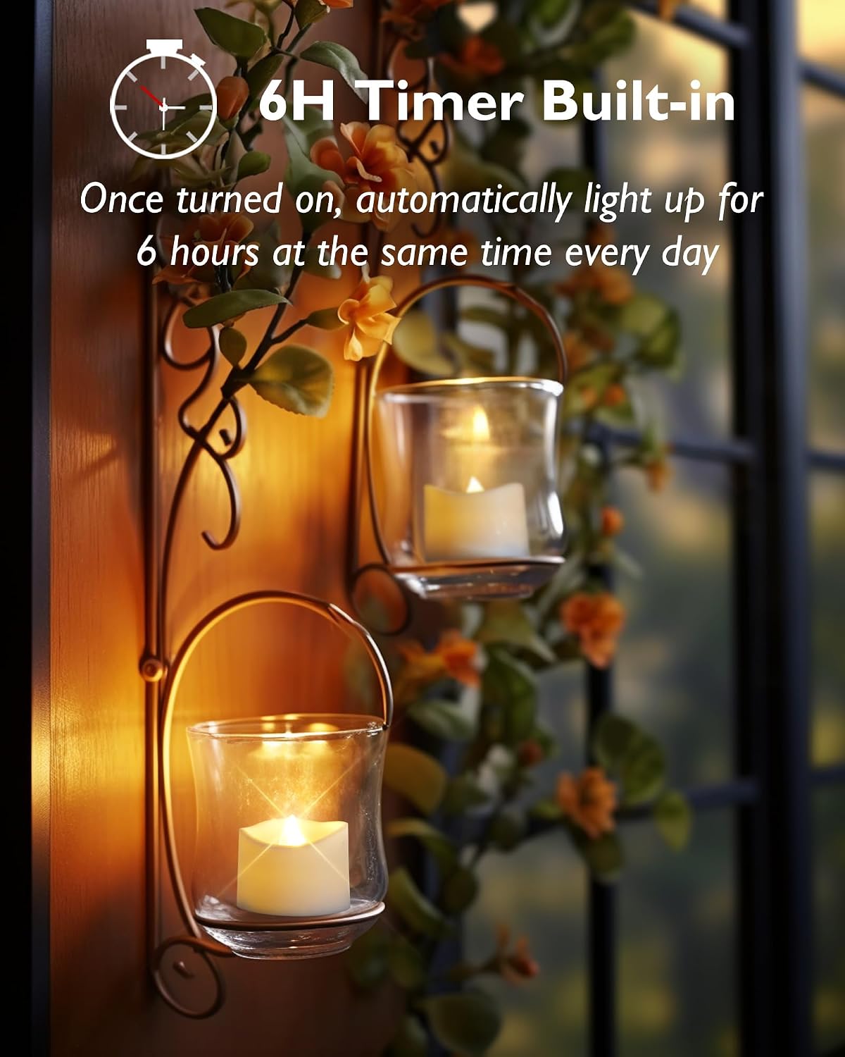 Detalle 2 de Homemory 24 Pack LED Timer Tealights 24pcs