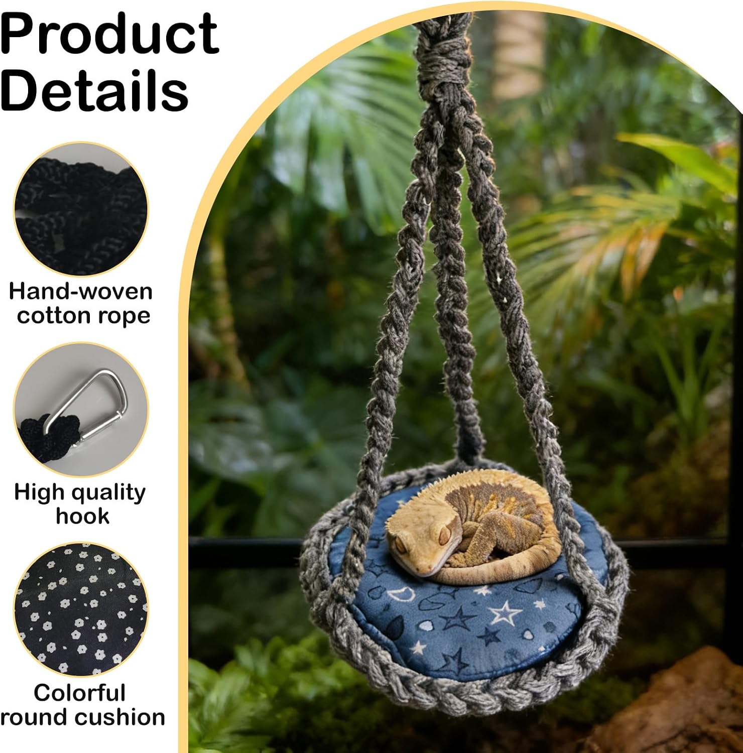 Thumbnail 3 de CQJ Reptile Hammock Swing: Made-for-Relaxation for Small Pets