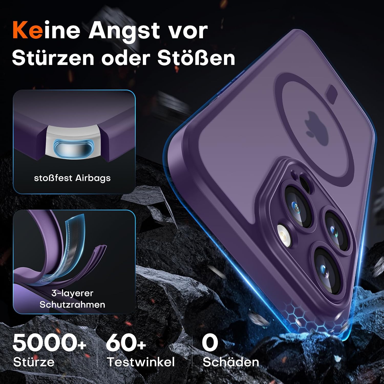 Detalle 2 de TOCOL iPhone 14 Pro Hülle MagSafe, Kameraschutz