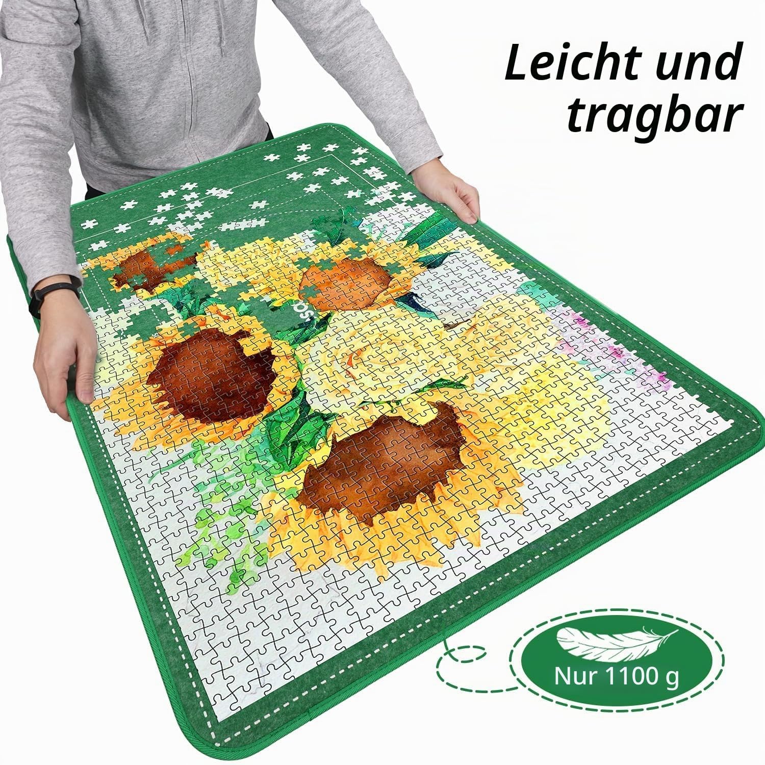 Thumbnail 6 de MOZOOSON faltbares Puzzlebrett für bis zu 1500 Teile – Tragbare Puzzlematte mit Staubschutz & 8 Sortierern