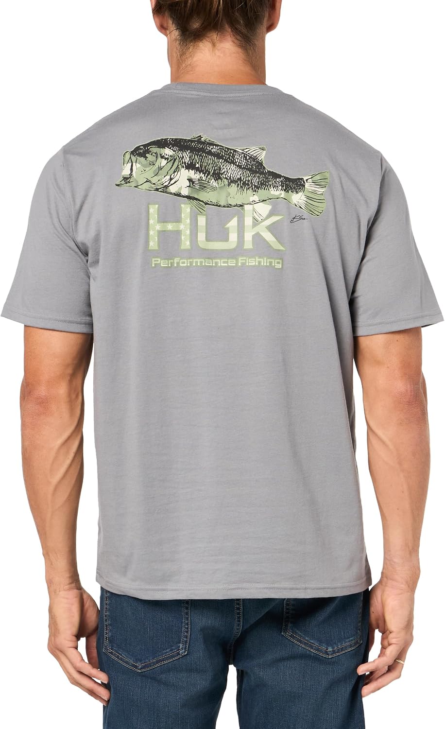 Detalle de HUK Mens Performance Fishing Logo Tee, Short Sleeve – Sun Protection & Cool Comfort