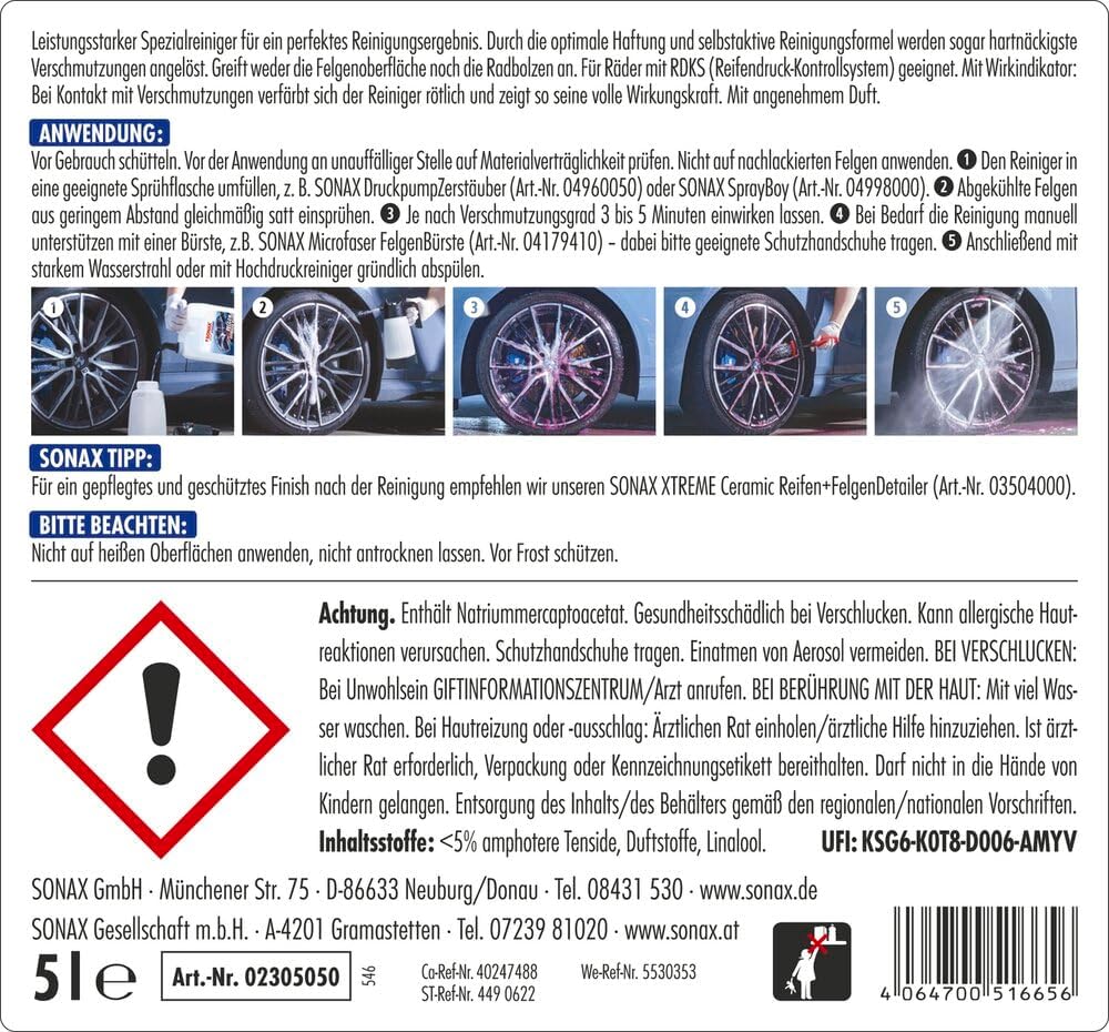 Thumbnail 1 de SONAX Xtreme Felgenreiniger Plus (5 Liter) – Hochwirksamer Reiniger für alle Felgenarten