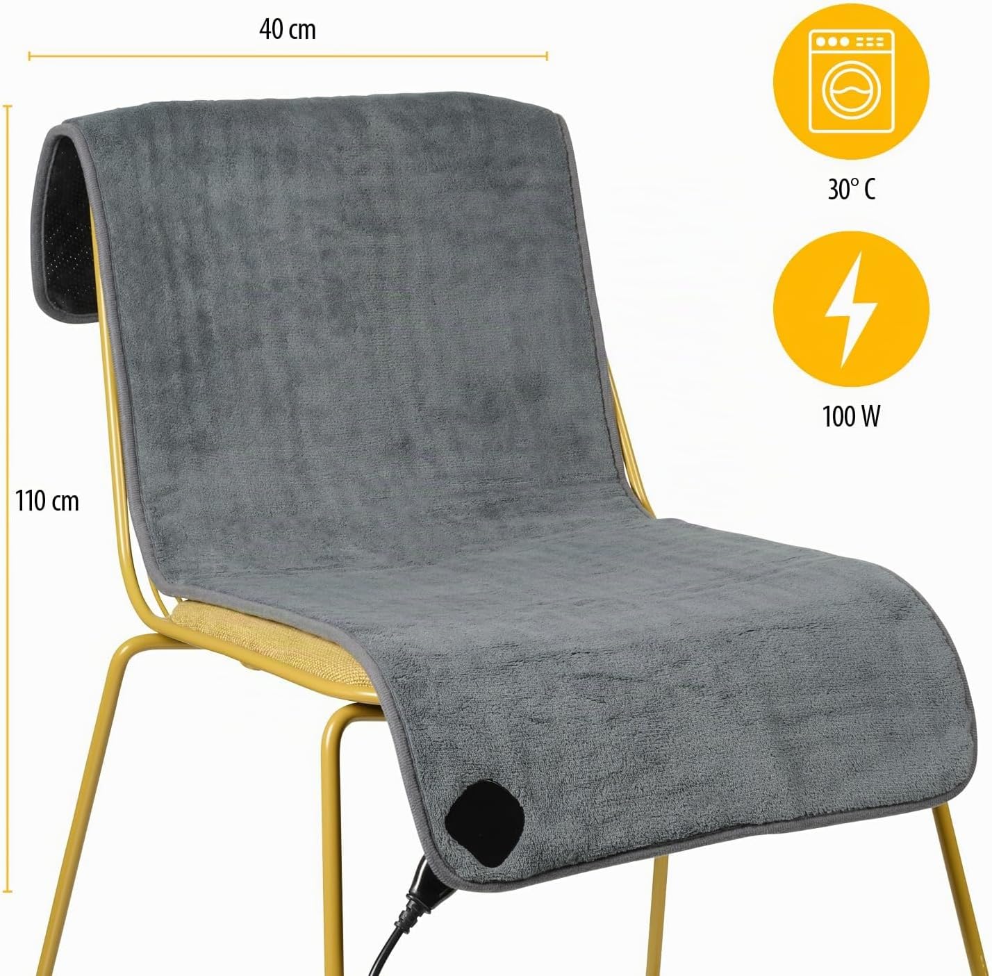 Detalle de Tristar BW-4772 Couverture Chauffante pour Chaise – 6 niveaux, arrêt automatique et télécommande amovible
