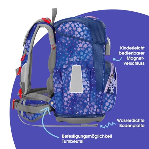 Detalle de Step by Step Cloud Schulranzen-Set Butterfly Maja – 19 L, 5-teilig, ergonomischer Tornister, höhenverstellbar mit Hüftgurt