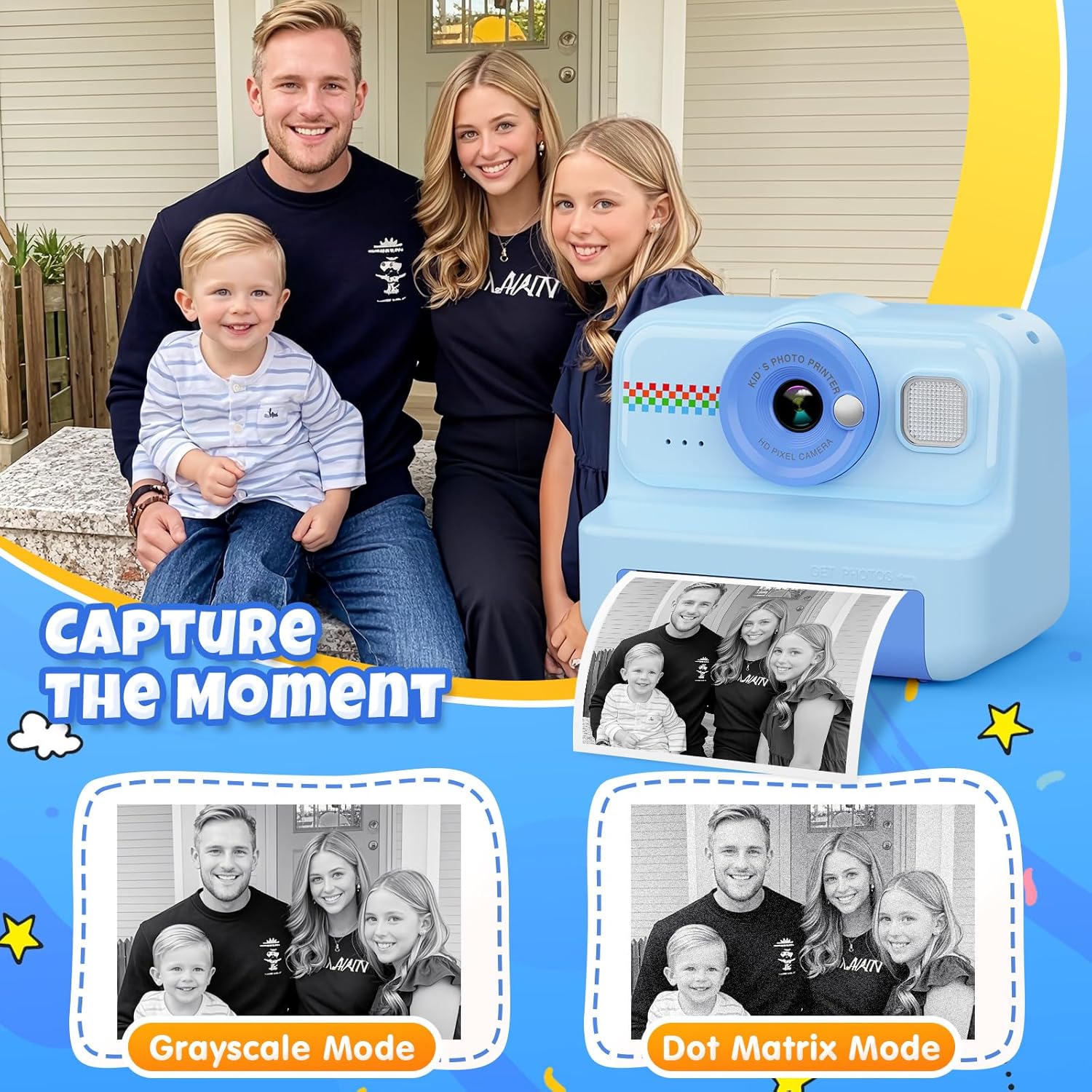 Thumbnail 2 de HiMont Kids Camera Instant Print 1080P with 32GB Card