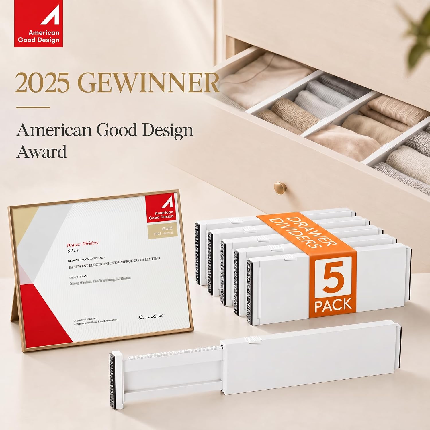 Thumbnail 6 de Lifewit 4er Set Schubladentrenner, verstellbar für Schubladen-Innenlängen 34–50 cm (weiß)