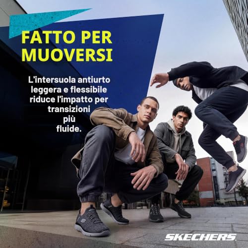 Detalle 2 de Skechers Uomo Summits Key Pace Slip-In ALLENATRICE – Charcoal Mesh/Black Trim, 43 EU