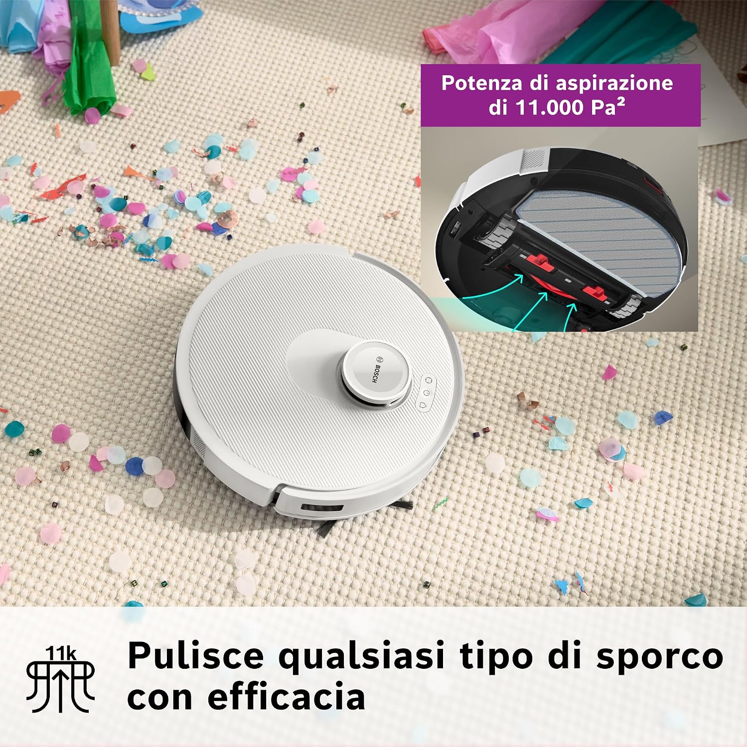 Thumbnail 4 de Bosch Spotless+Robot 11.000Pa aspirapolvere e lavapavimenti