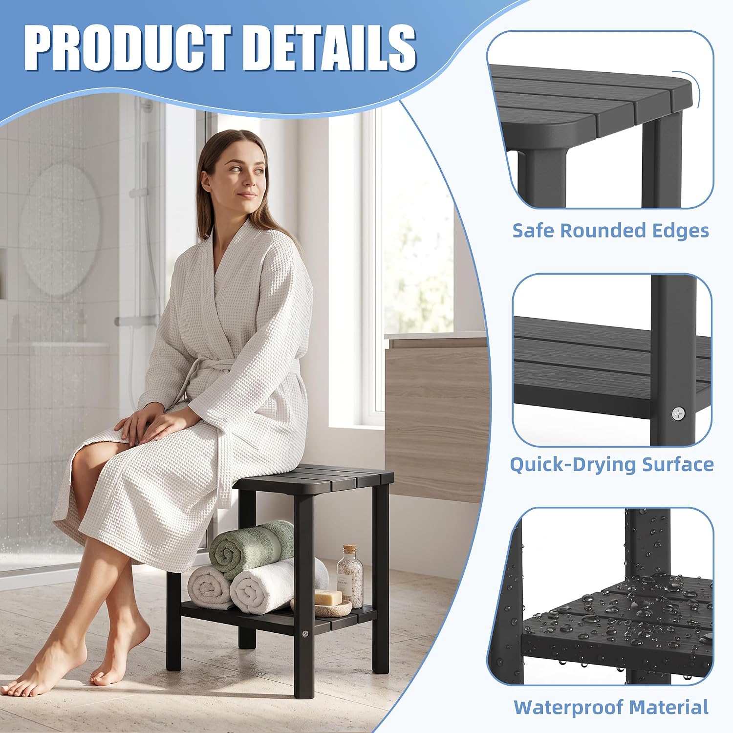 Detalle 2 de ATMELT Shower Bench, Resin