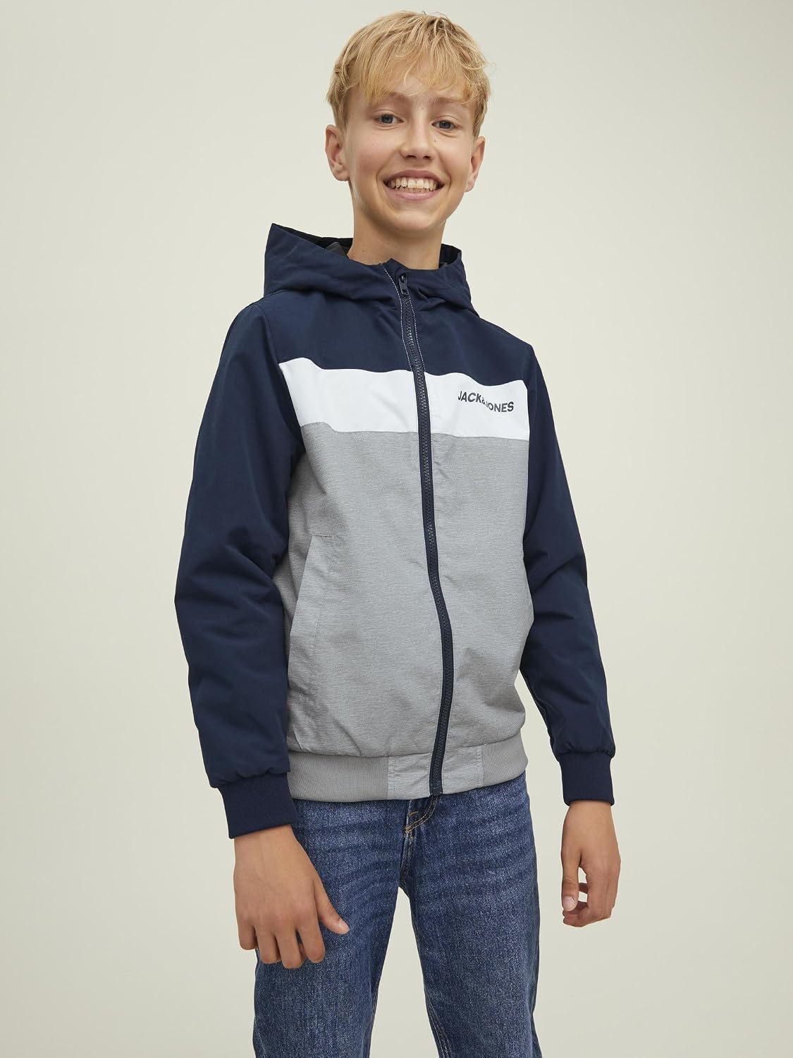 Thumbnail 1 de Jack & Jones Kids Hooded Long Sleeve Bomber Jacket with Wind-Stopper Shell