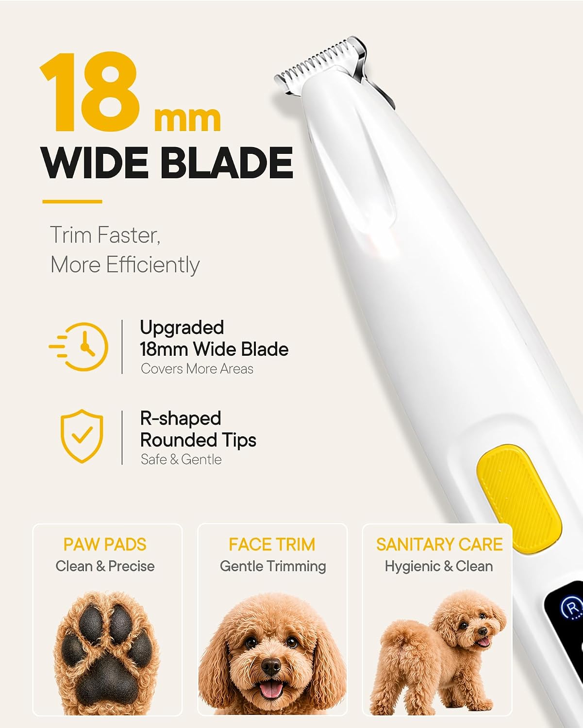 Detalle 2 de FURBONA Upgraded Dog Paw Trimmer with LED Light and 18 mm Blade