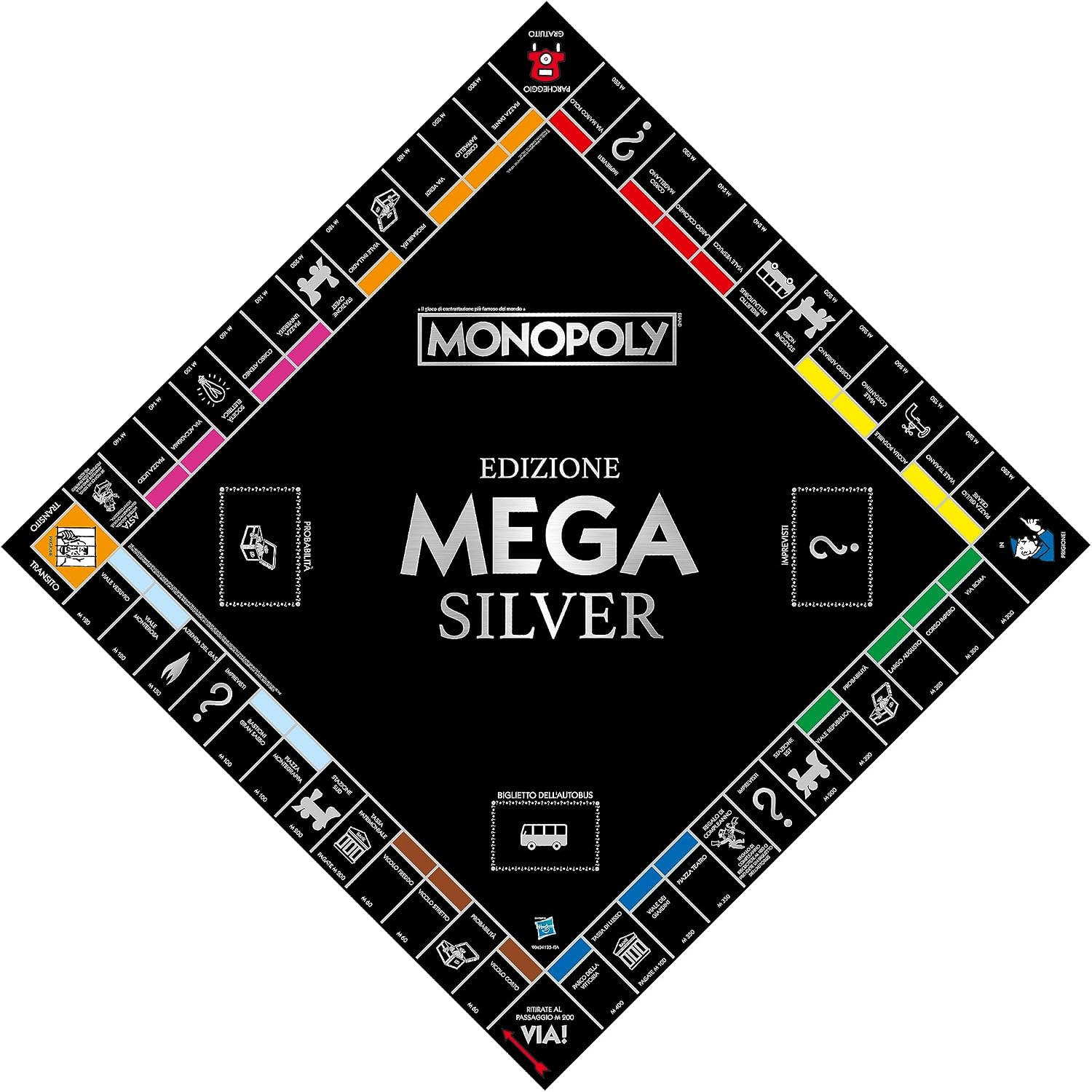 Detalle de Winning Moves Mega Monopoly Edizione Black e Silver – Gioco da Tavolo Edizione Italiana WM04135-ITA-6