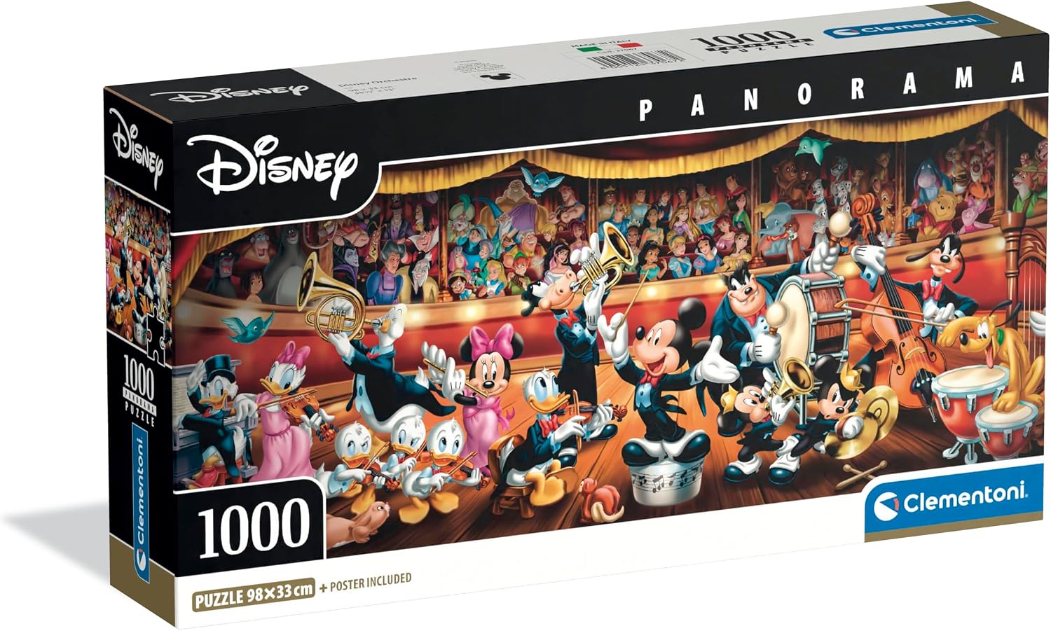 Detalle de Clementoni Puzzle 1000 pezzi Panorama Disney Orchestra, con poster incluso (37067) da 98x33 cm