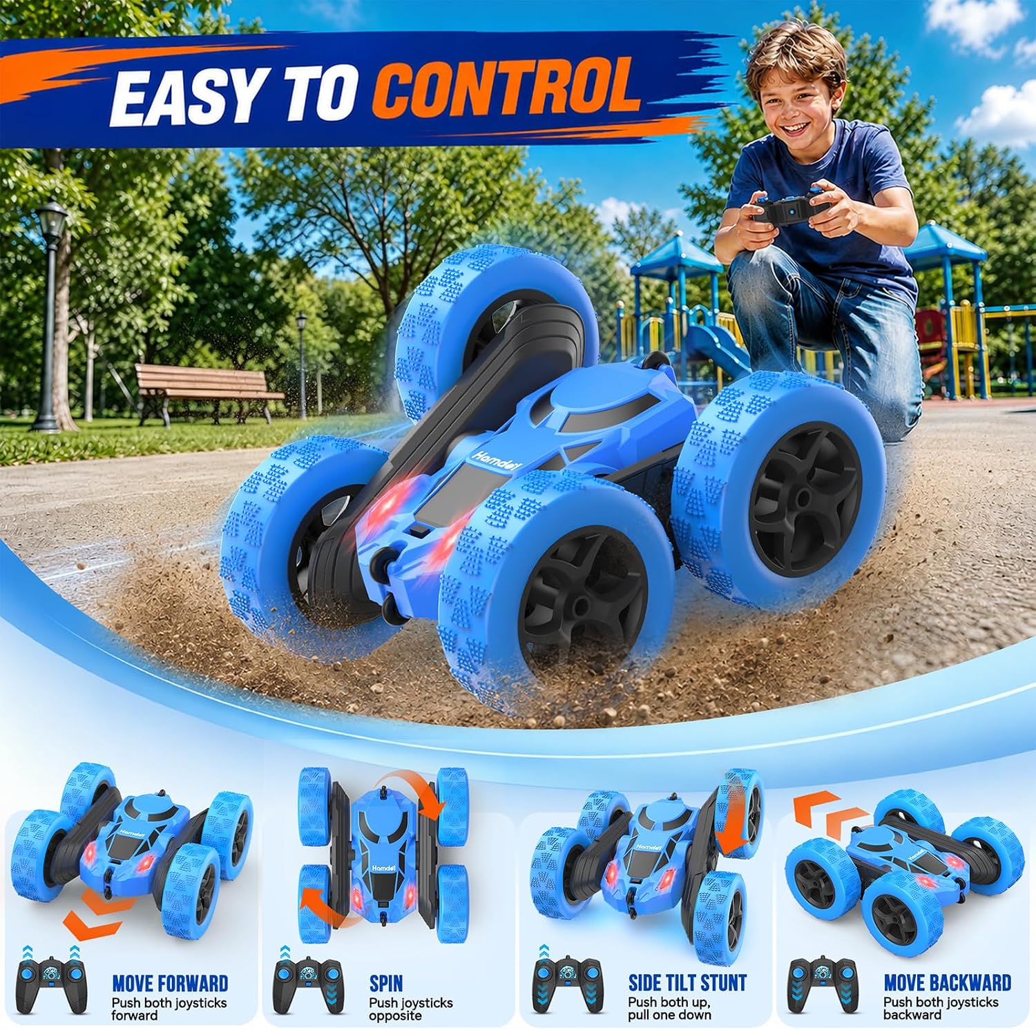 Detalle de Hamdol RC stunt car in blue
