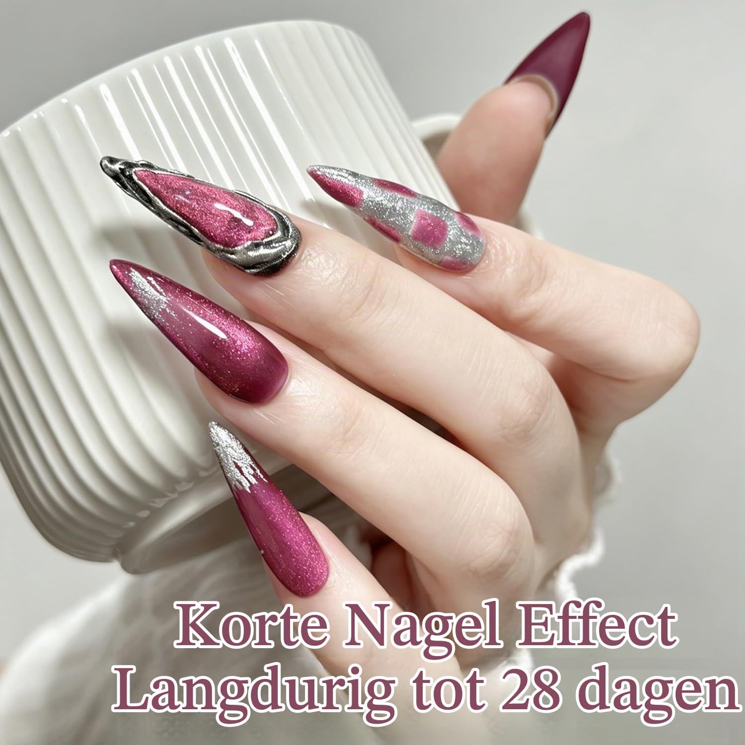 Thumbnail 1 de KRISNICE B-MY003 magnetische cat-eye-gelnagellak 15 ml, transparant en holografisch