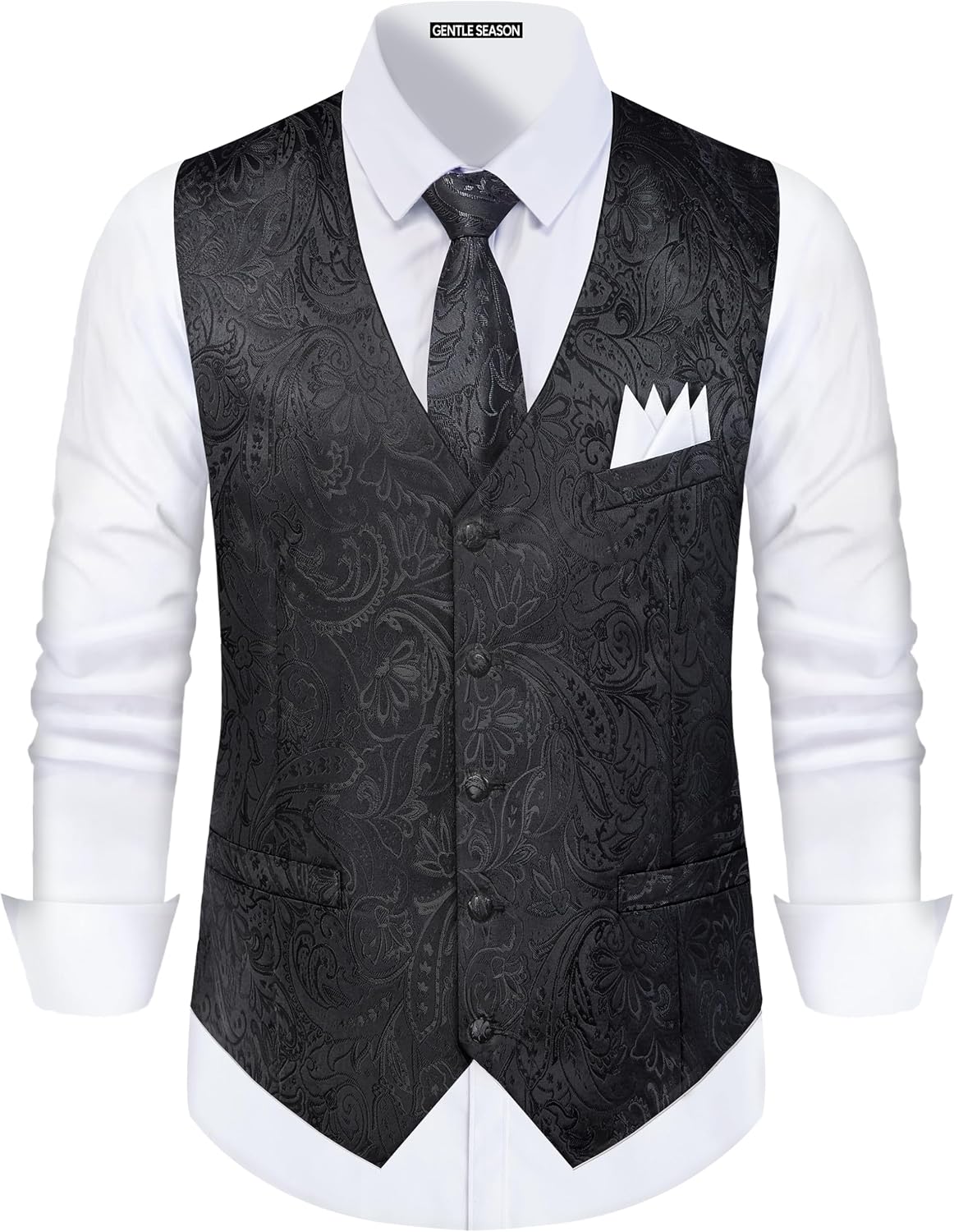 Detalle de Gentle Season Mens Vest Suit Formal Suit Vest with Tie & Pocket Square