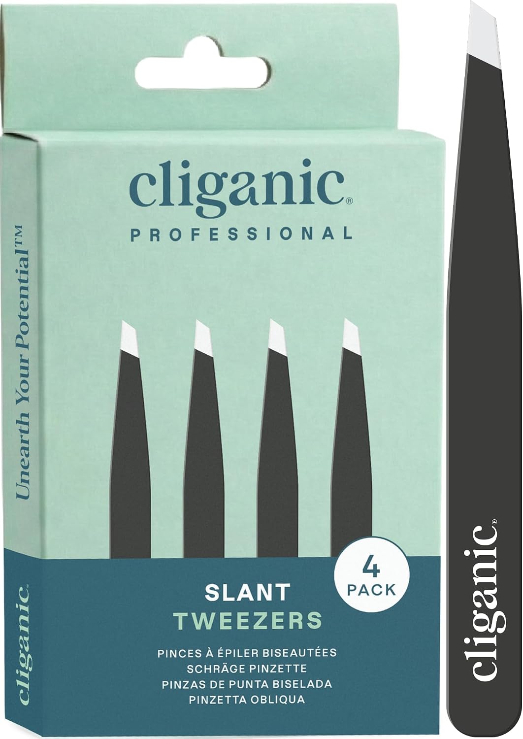 Thumbnail 6 de Cliganic Professional Eyebrow Tweezers Slant Tip – Stainless Steel Precision for Men & Women (Blue, 2 Pack)