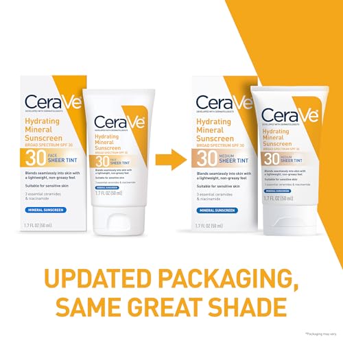 Detalle de CeraVe Tinted Sunscreen for Face SPF 30 Mineral Moisturizer (Medium, 1.7oz)