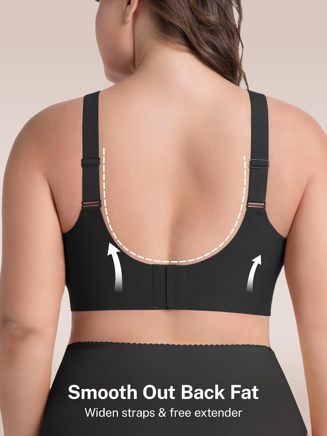 Detalle 1 de habibee Jelly Push Up Bra, Plus-Size Wireless Full Coverage, 32D–46E