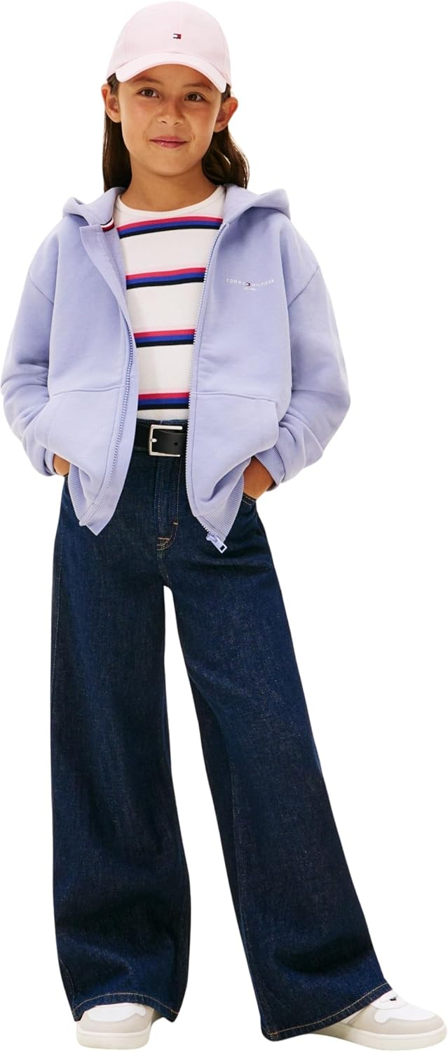 Detalle de Tommy Hilfiger Mini Corp Zip Through Hoodie KS0KS00726 felpa con cappuccio e zip unisex
