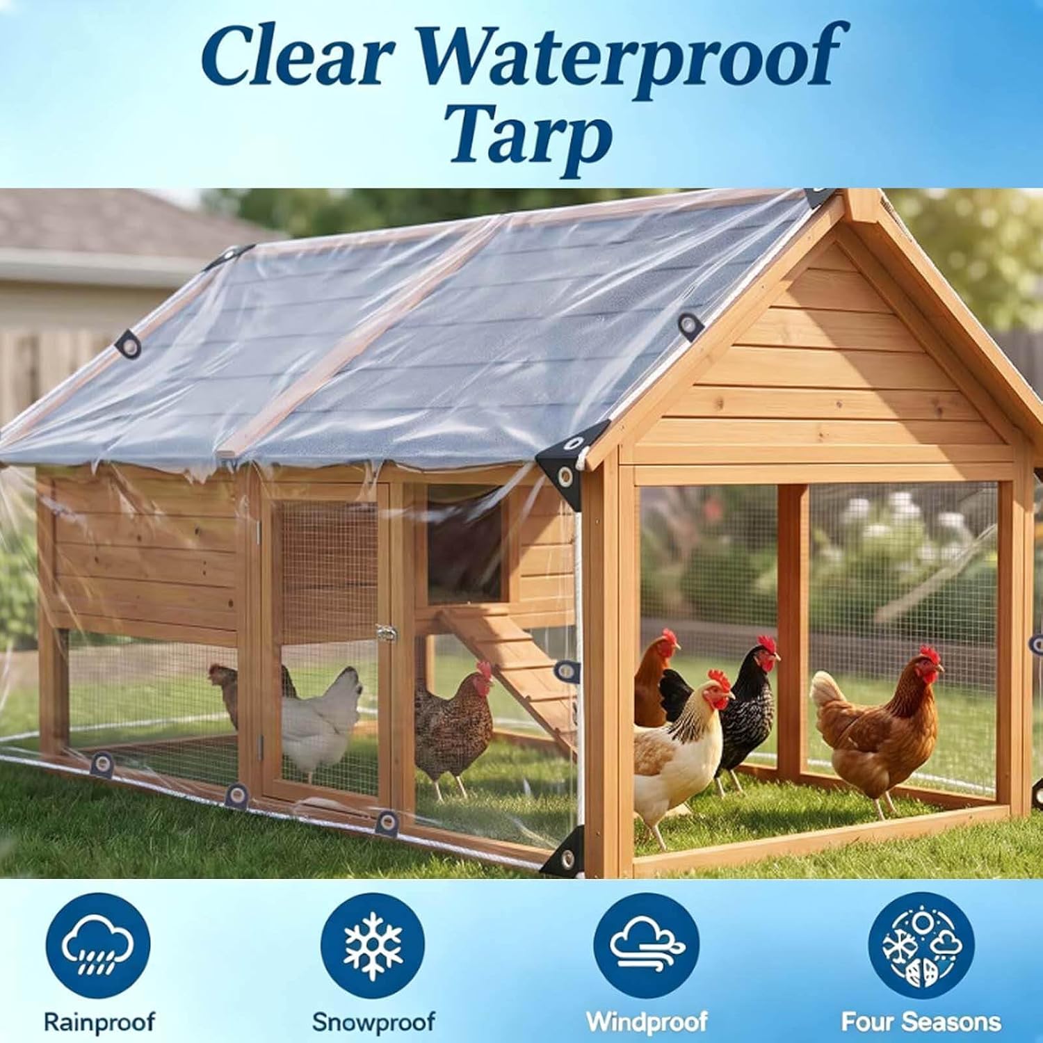 Thumbnail 5 de Clear PVC Tarp 8x8 ft
