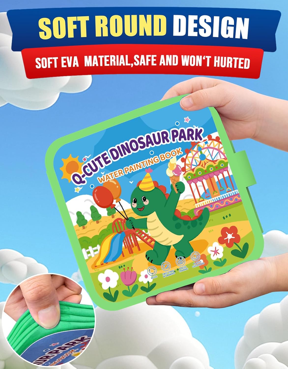 Thumbnail 4 de Reusable 10 Pages Mermaid Water Painting Book for Toddlers (Ages 1-3): Mess-Free, Travel-Friendly