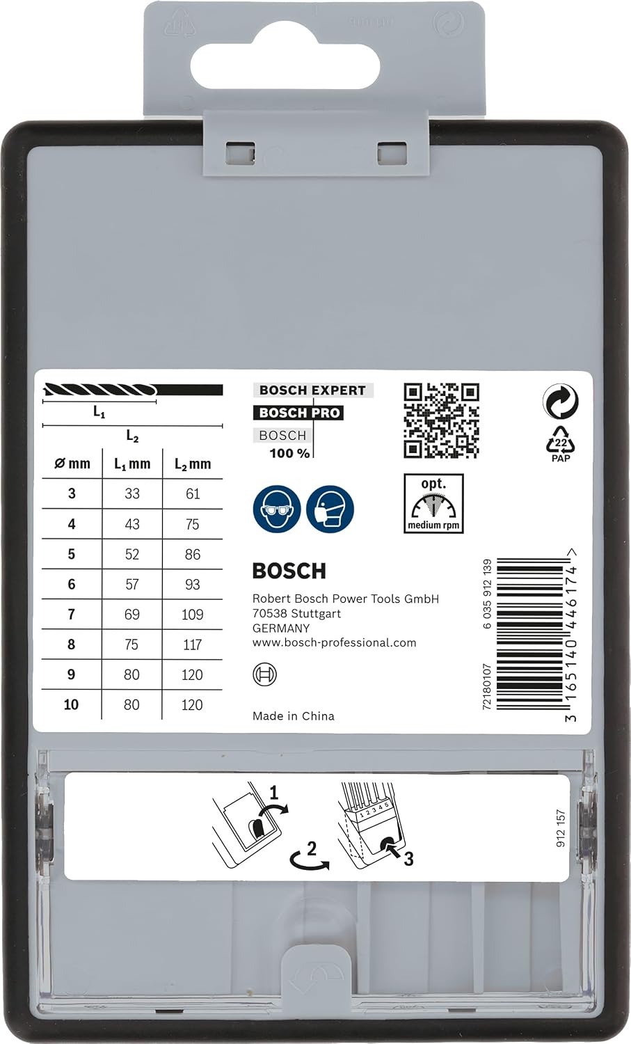 Detalle de Bosch Professional 8 pcs Brad Point Drill Bit Set - Woodworking Precision