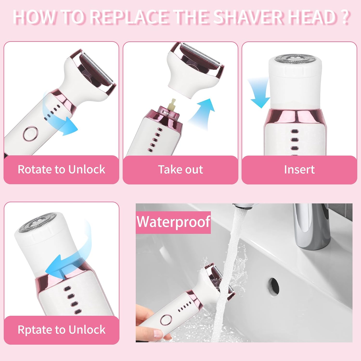 Detalle de Beanify 4-in-1 Electric Razor with LED Display — Wet/Dry, USB-C, IPX7