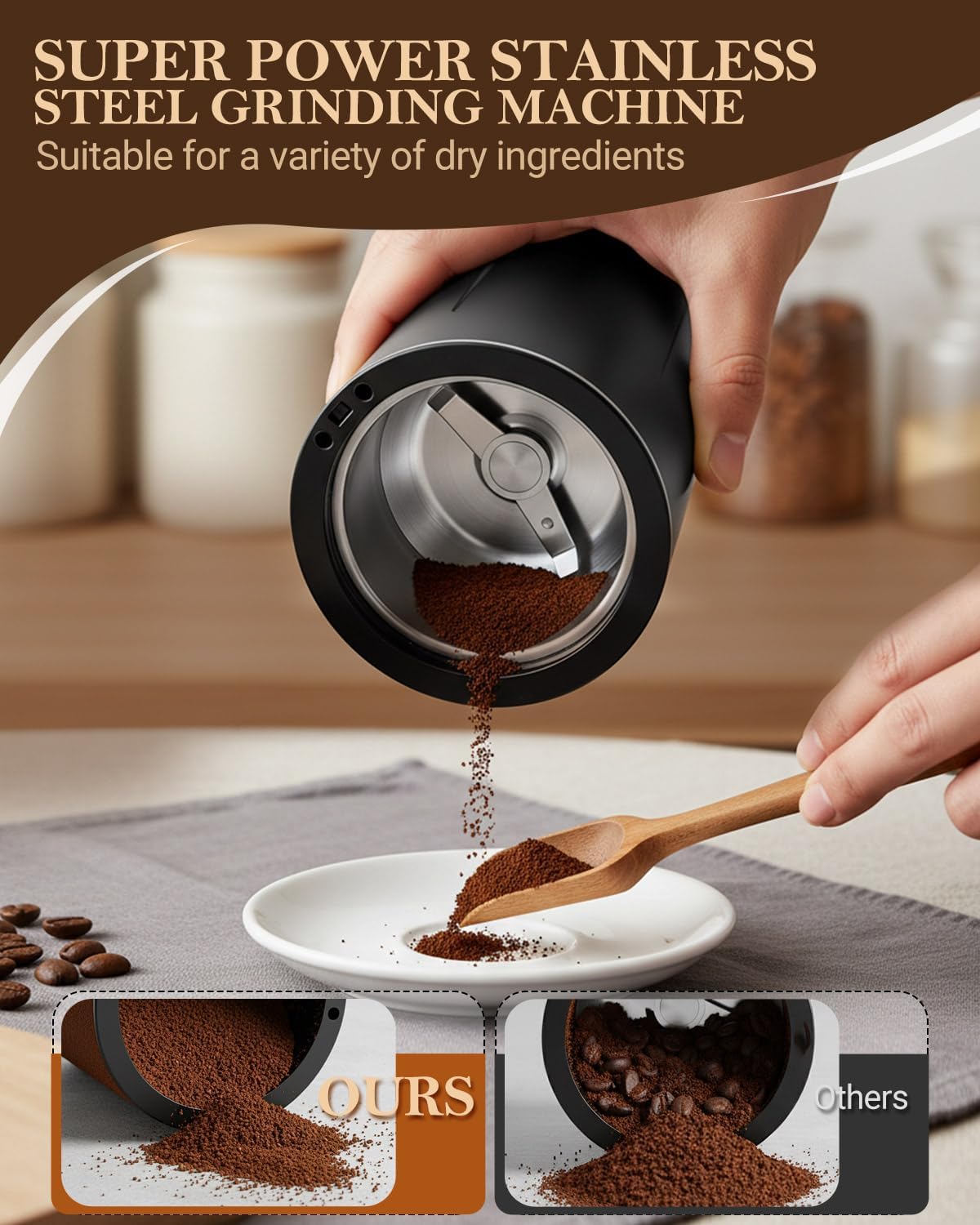 Thumbnail 2 de Andizun Electric Coffee Grinder (350W) with 80g capacity and one-touch operation