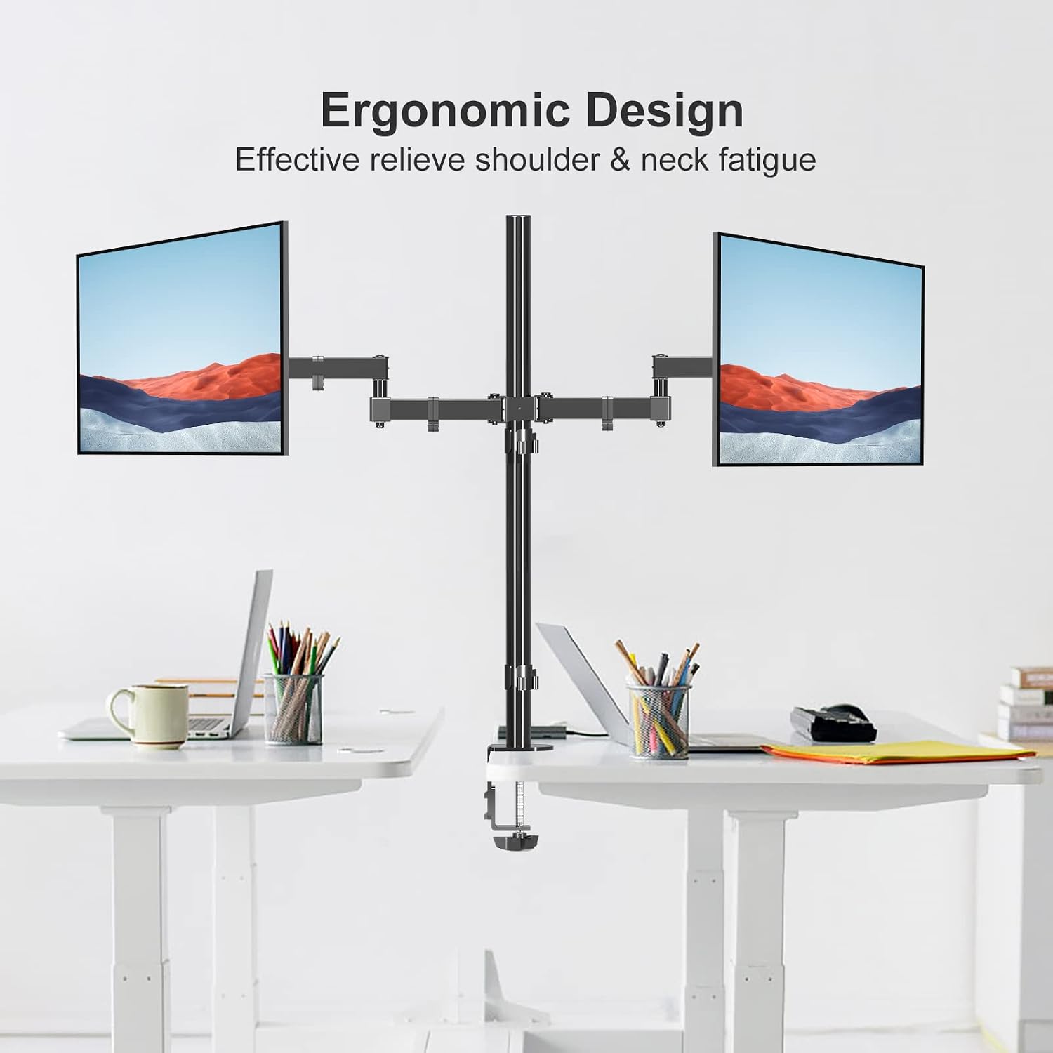 Detalle de Bracwiser MD7842 dual monitor arm 800mm