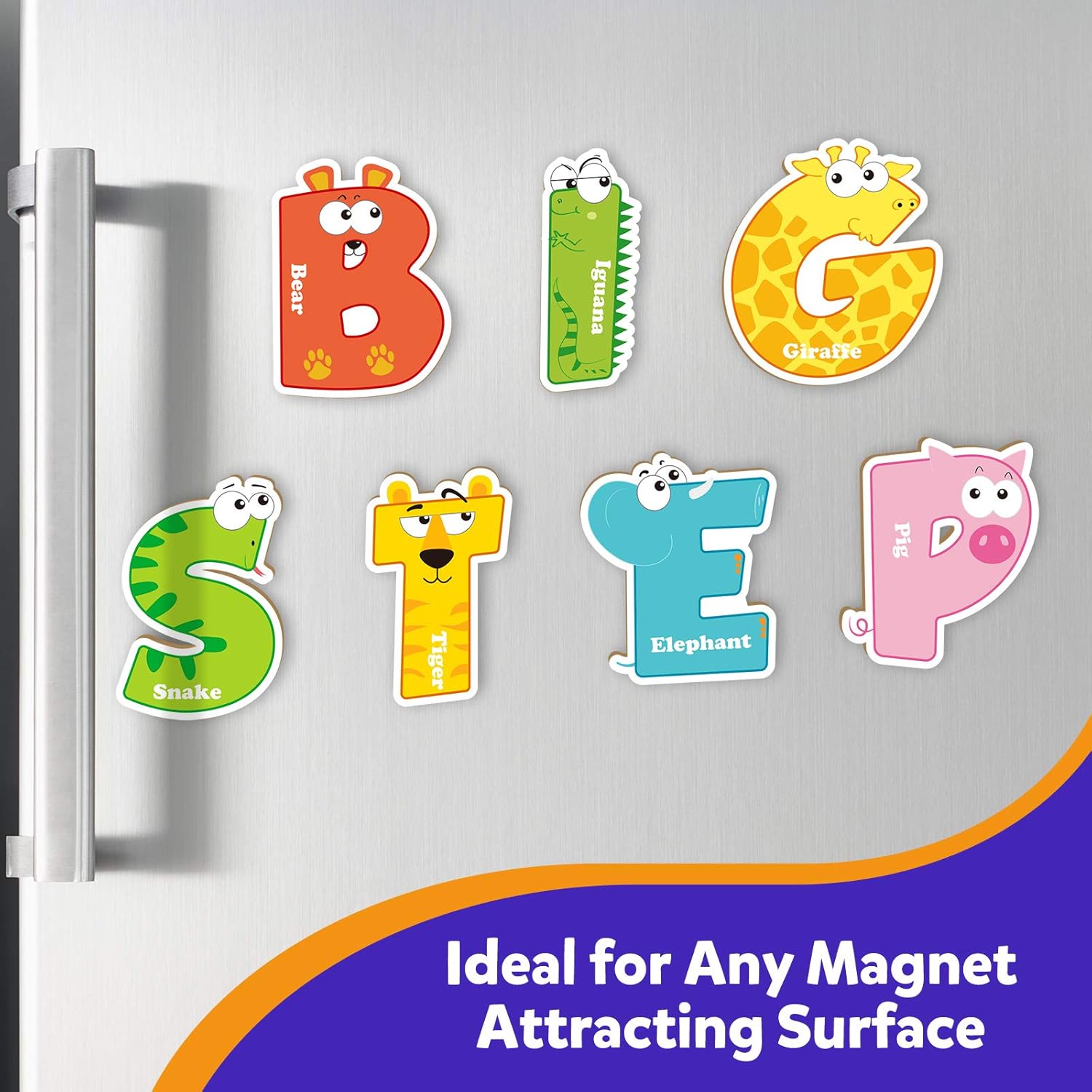 Detalle de Coogam Magnetic Letters 26Pcs: Jumbo ABC Alphabet Animal Magnets for Early Learning