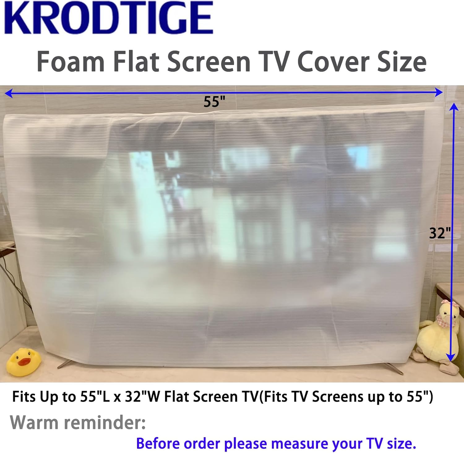 Detalle 2 de Krodtige 2-Pack Foam Flat Screen TV Covers (Fits Up to 55" TV Screens)