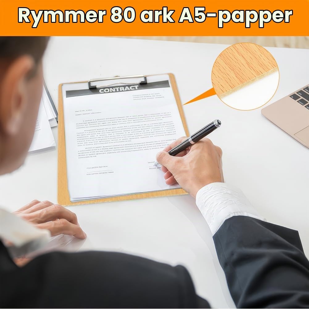 Thumbnail 3 de OFFCUP A träskrivplatta A5, 5-pack med metallklämma och upphängningsring