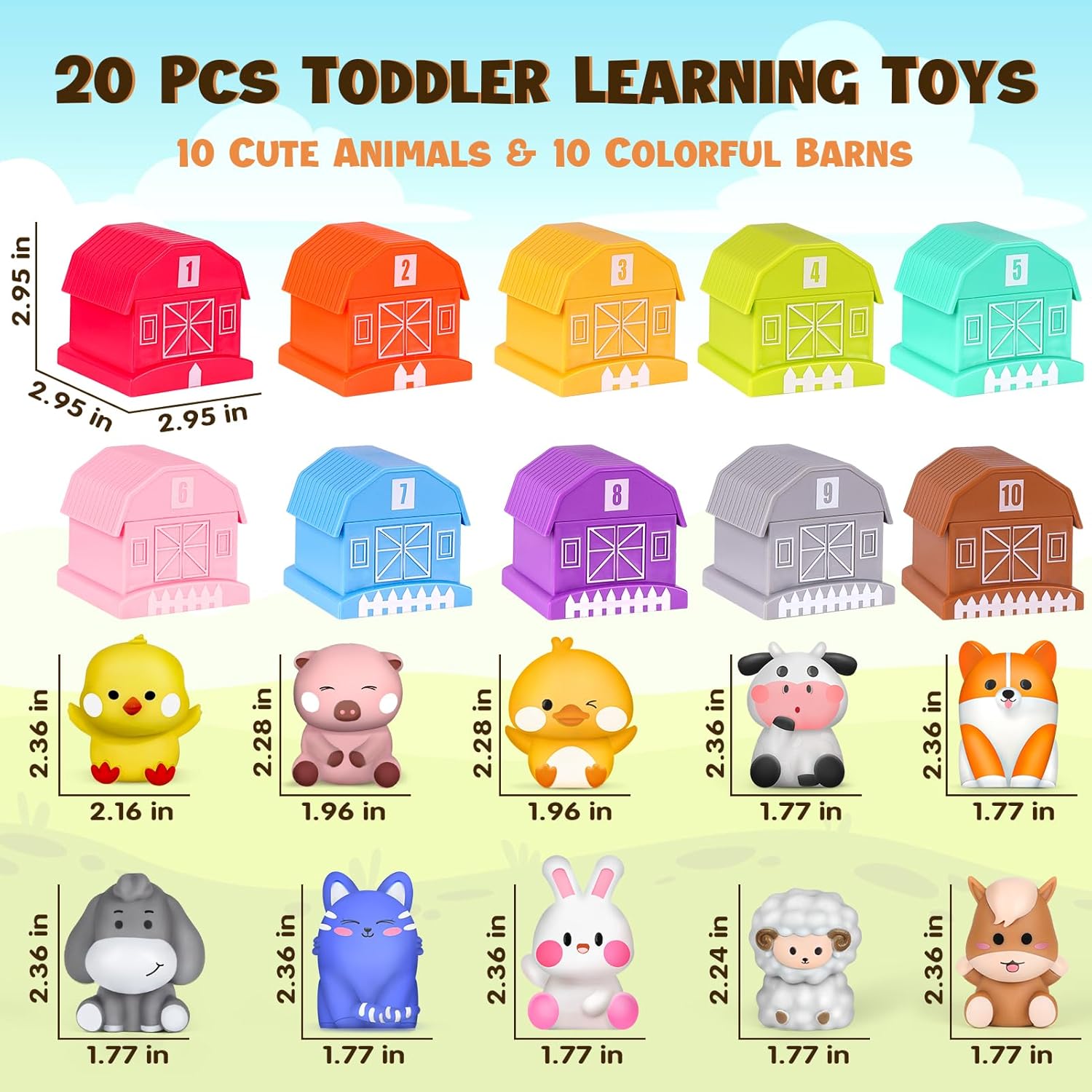 Thumbnail 6 de Joyreal Farm Animals Toys 10-piece set
