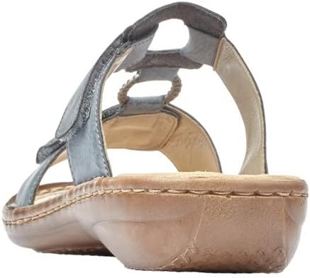 Detalle de Rieker Damen Pantoletten 60885 – Frauen Slipper mit weicher Decksohle