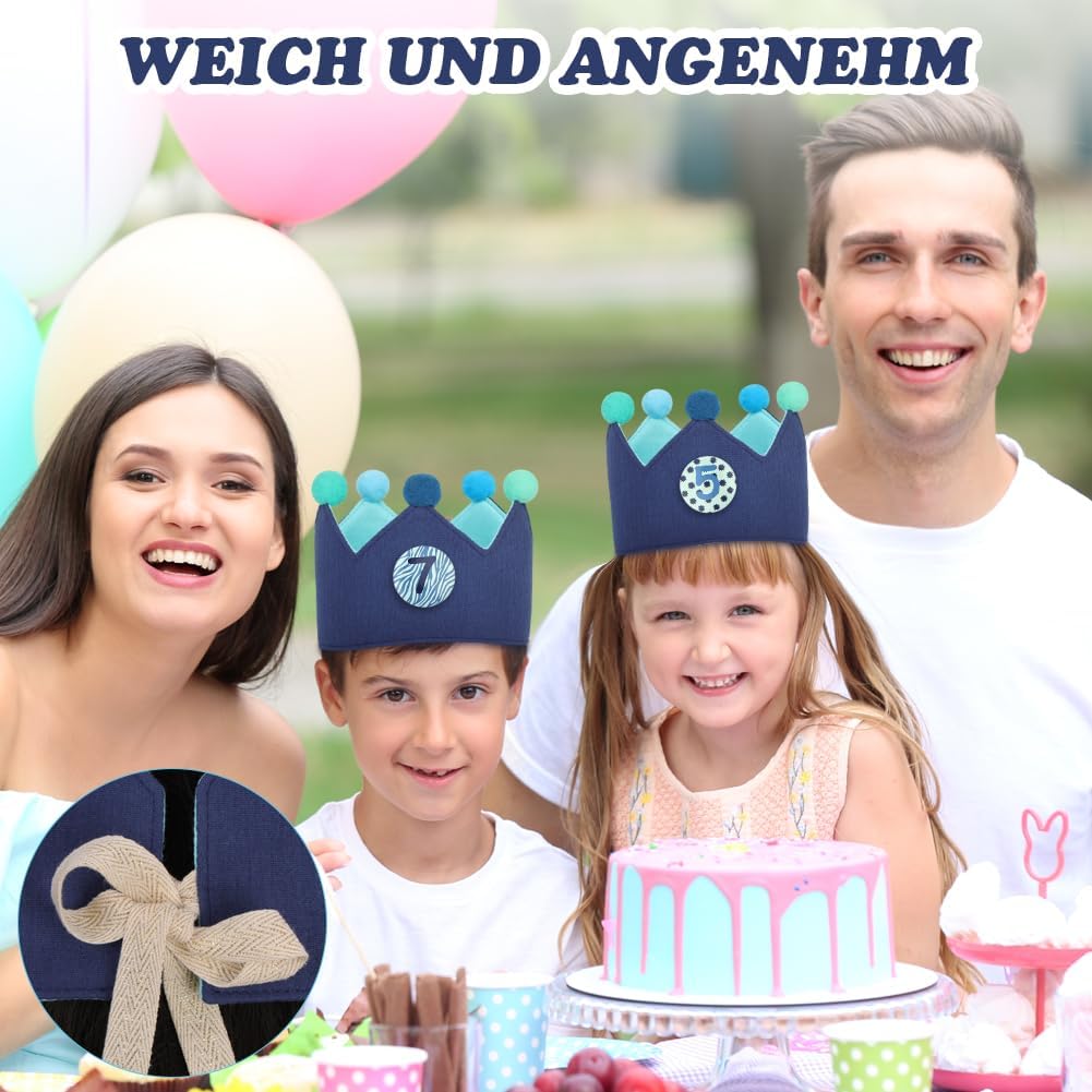 Thumbnail 3 de URAQT Corona Cumpleaños infantil números 0–9